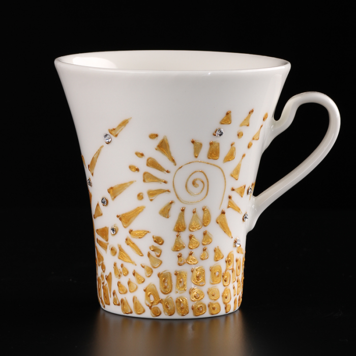 Unique gift idea two hand-painted cups Inspired by Gustav Klimt