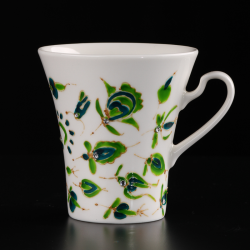 Exclusive porcelain cups Fine Bone China. Thin porcelain ivory