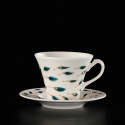 Unique gift idea, two hand-painted cups Blue Reminiscence